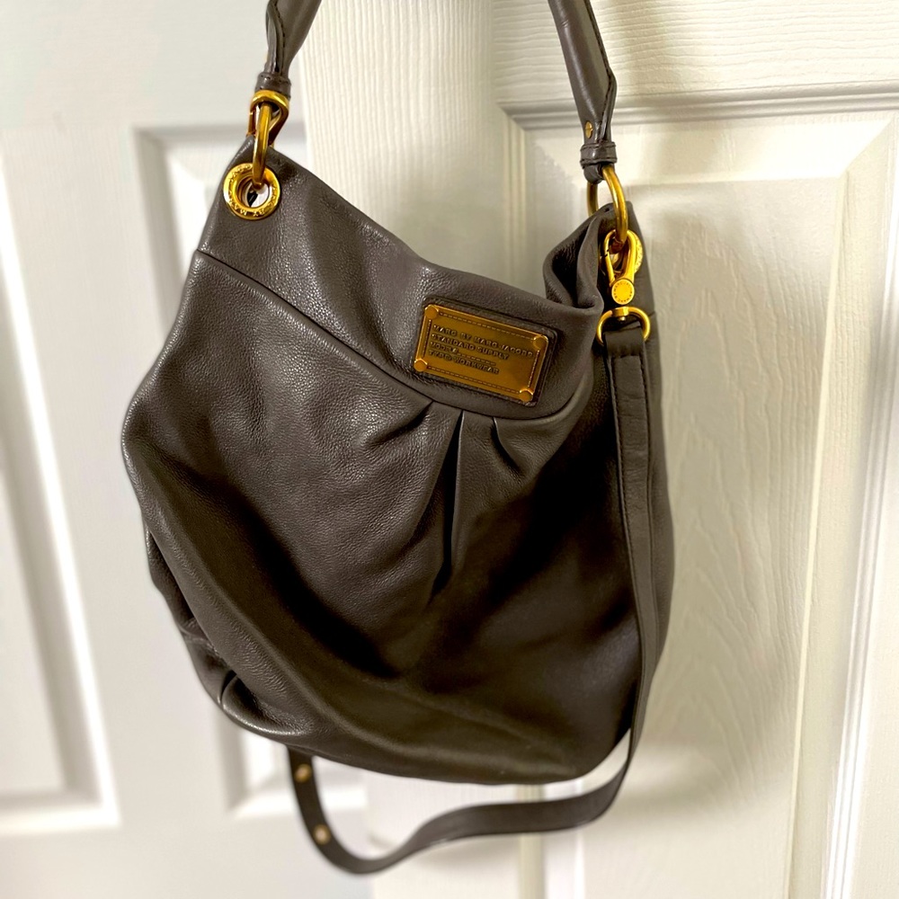 Marc jacob grey leather satchel bag